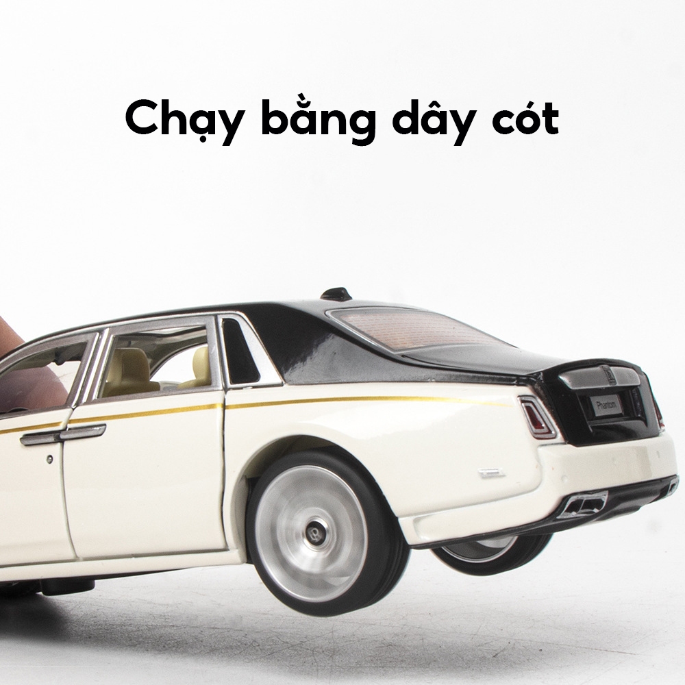 Mô hình siêu xe Rolls Royce Phantom VIII kim loại 1:24 ô tô đồ chơi trưng bày xe hơi Silyce có đèn, âm thanh, mở cửa
