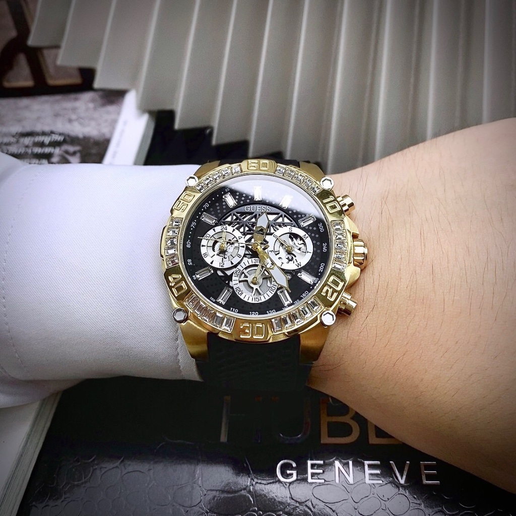 Đồng hồ nam Guess GW0333G2 Men's Crystallized Multifunction Watch, Authentic, fullbox, Luxury diamond watch
