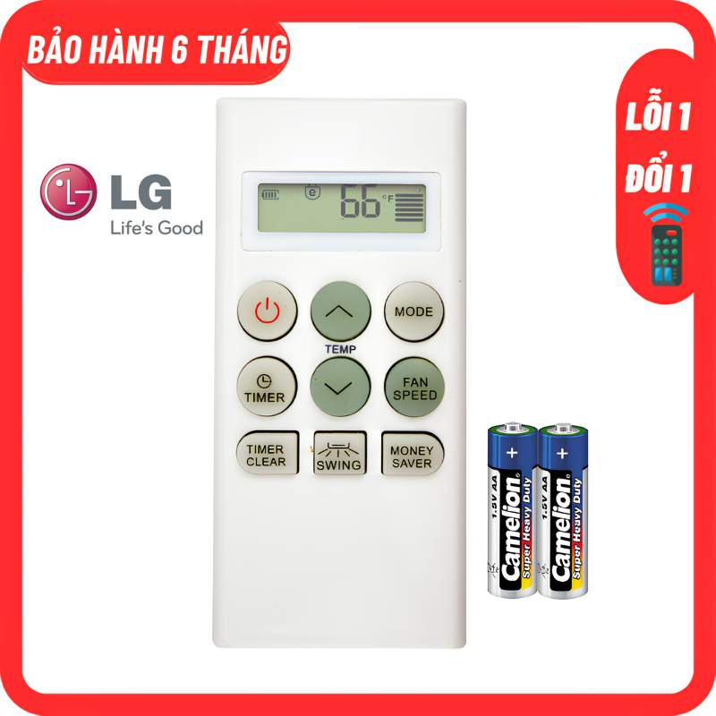 Điều khiển máy lạnh LG S09EN2 Vuông Ngắn - Giá rẻ kèm Pin