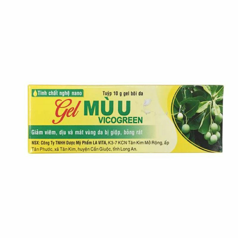 Gel Mù U Vicogreen⚡CAM KẾT CHÍNH HÃNG⚡Gel bôi bỏng liền da hiệu quả tuýp 10g