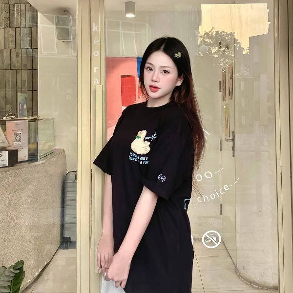 Áo thun local brand Xemi.tee form unisex dòng Duck Tee giá rẻ màu đen