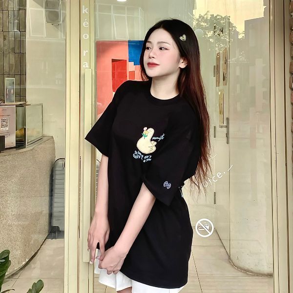 Áo thun local brand Xemi.tee form unisex dòng Duck Tee giá rẻ màu đen