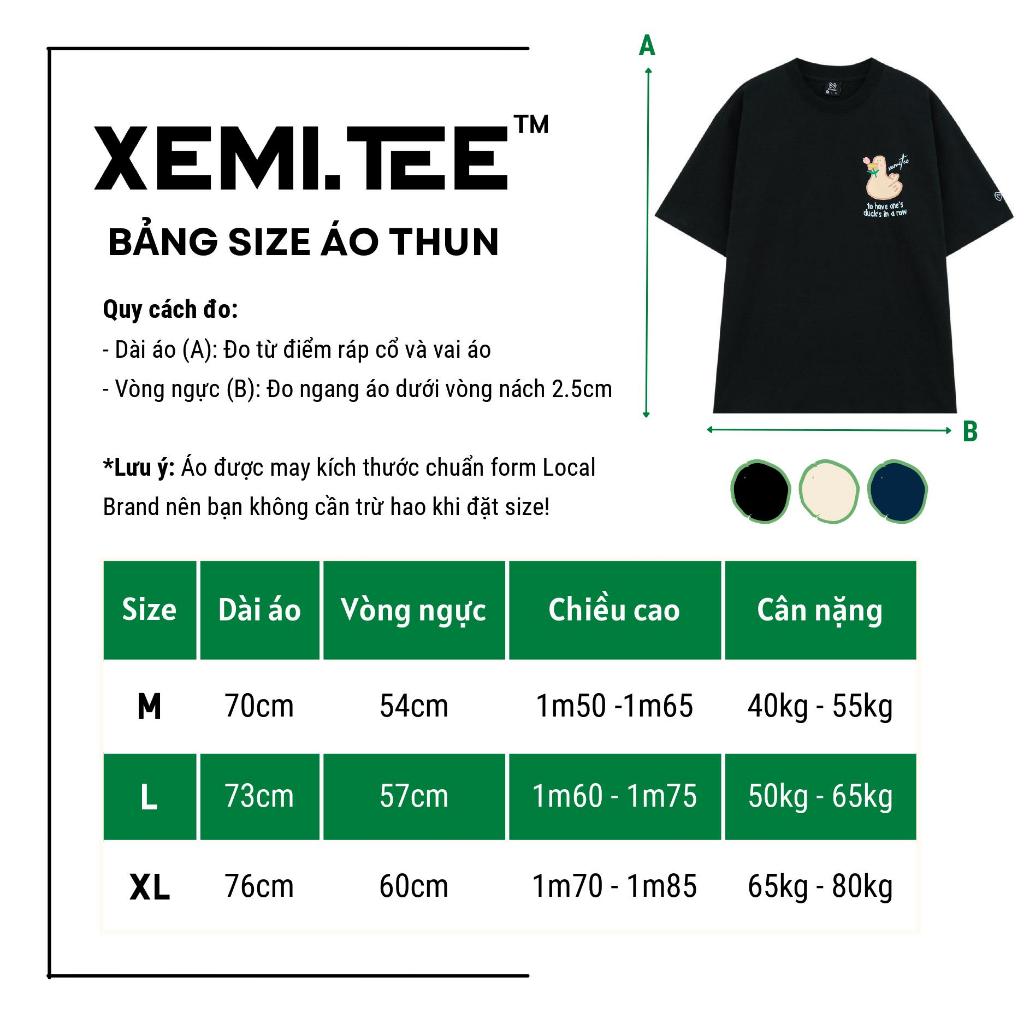 Áo thun local brand Xemi.tee form unisex dòng Duck Tee giá rẻ màu đen
