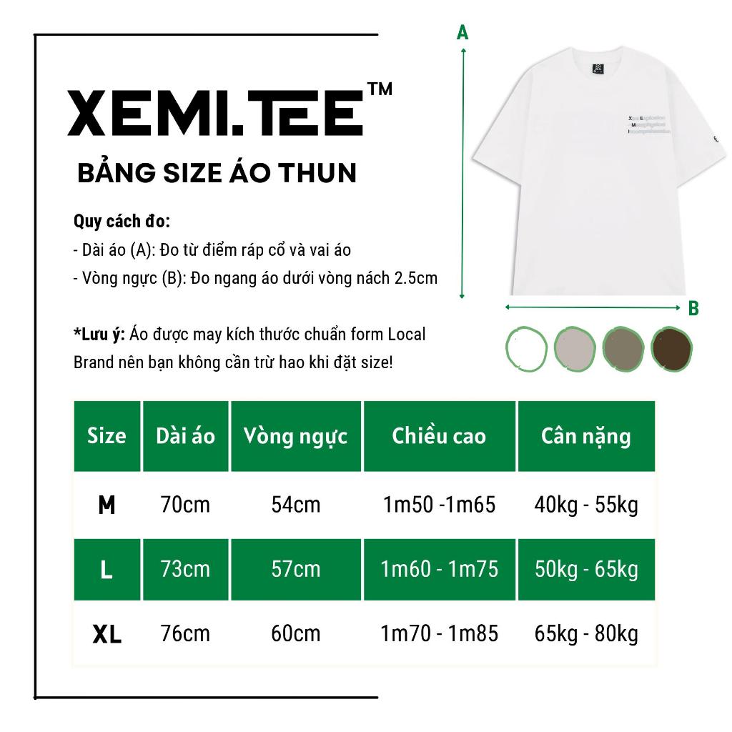 Áo thun local brand Xemi.tee form unisex dòng Signature Tee ver 2.0 giá rẻ màu trắng