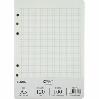 RUỘT SỔ CÒNG KLONG A5 6 LỖ ĐỊNH LƯỢNG 100/120GMS