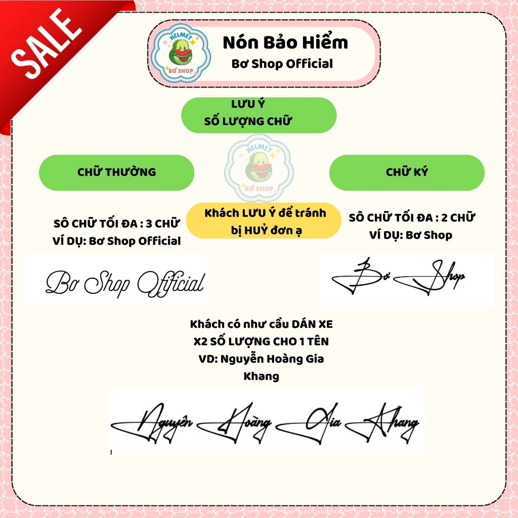 Tem Tên Dán Mũ Bảo Hiểm Theo Yêu Cầu, Chữ Ký Dán Mũ Bảo Hiểm Theo Yêu Cầu Nhiều Màu Sắc Lựa Chọn Bơ Shop