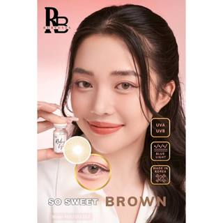 Kính Áp Tròng RUBYEYES (So Sweet Brown 0 cận ) Silicone Hydrogel Tặng Kèm Khay Gương Dụng Cụ