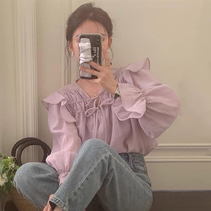 Áo sơ mi nữ hàn quốc trẻ trung kiểu dáng màu thu nhẹ nhàng xinh xắn LAMO-B1186