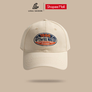 Mũ lưỡi trai LOULI SAIGON thêu chữ 1986 THRILL MAX, form mềm chất liệu vải kaki M53
