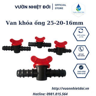 Bộ 10 van khóa ống 16-20-25mm 2 đầu - van khóa nước dùng cho ống pe 16mm/20mm/25mm - phụ kiện ldpe hệ thống tưới