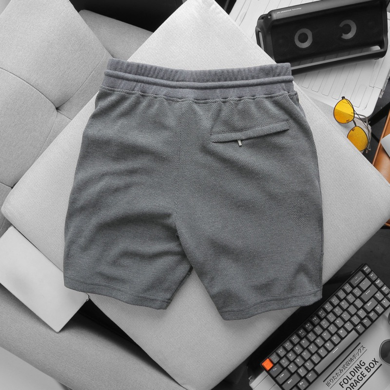 Quần short thể thao vải nỉ Pique dày dặn thoáng mát bản lưng rộng