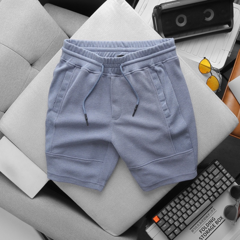 Quần short thể thao vải nỉ Pique dày dặn thoáng mát bản lưng rộng