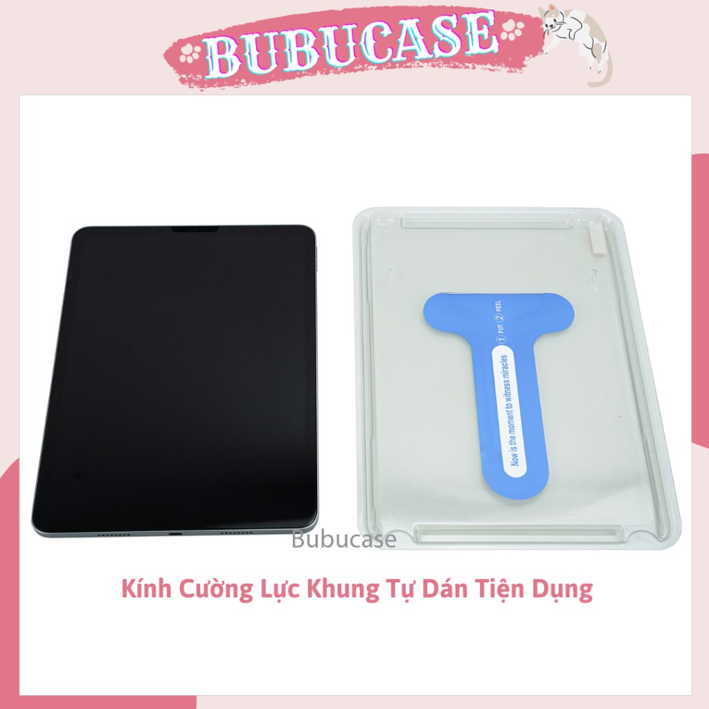 Kính Cường Lực Khuôn Tự Dán Cho iPad Cho Gen 5/6/7/8/9/10, Air 1/2/4/5, Pro 11", Pro 12.9" - Full Màn Hình