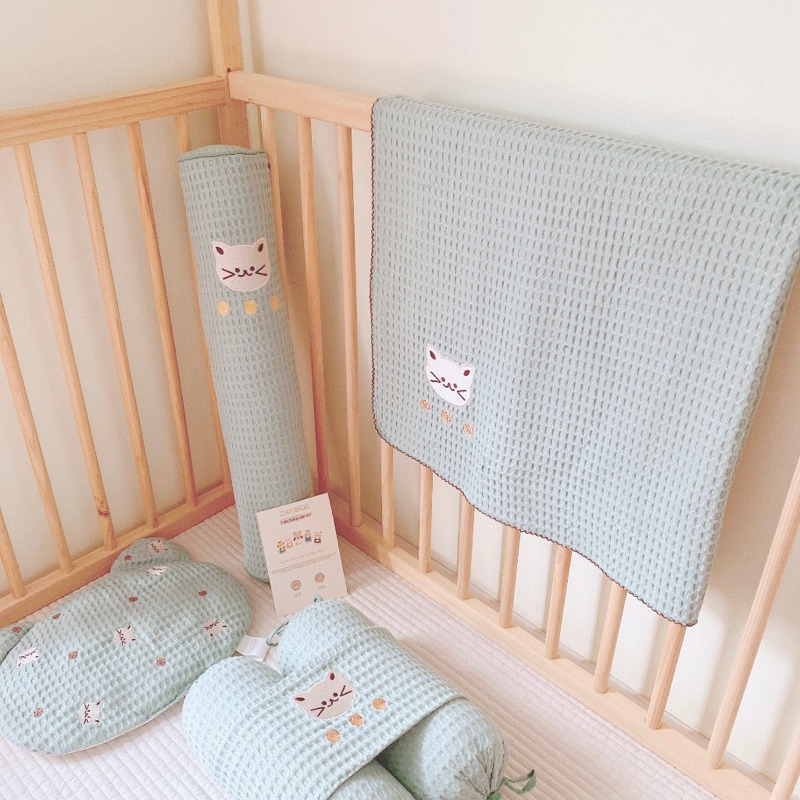 Chăn lưới, chăn thêu vải Waffle vải sợi tre cao cấp Monona cho bé