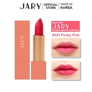 Son Thỏi Lì Cao cấp Jary Power Matte Lipstick 233 Punky Pink - Hồng đỏ