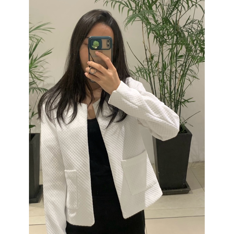 Áo dạ tweed trắng vải đẹp