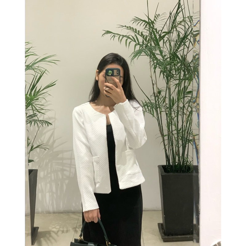 Áo dạ tweed trắng vải đẹp