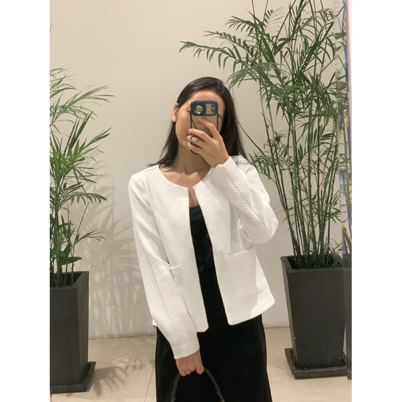 Áo dạ tweed trắng vải đẹp