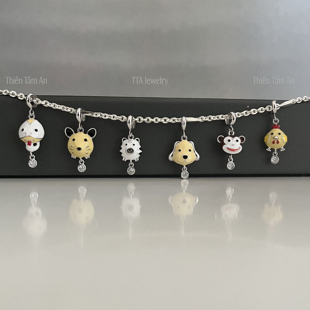 Dây chuyền Bạc mặt Charm con giáp cho bé trai, bé gái - TTA Jewelry