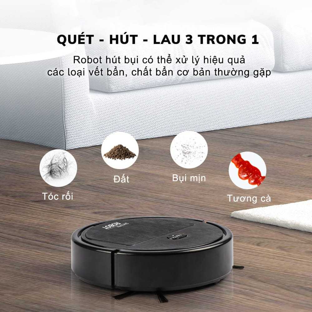 Robot hút bụi lau nhà thông minh tiện lợi - Máy Hút Bụi đa chức năng giá rẻ BH 12 Tháng