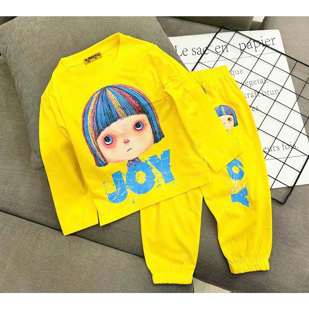 Set dài bé gái Bộ thun cotton dài tay mặc ngủ cho bé gái size đại từ 20 đến 40kg - Bộ quần áo trẻ em DG01