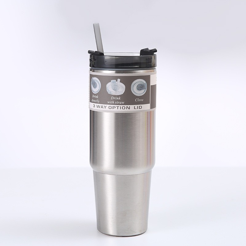 Ly giữ nhiệt Tyeso 900ml ống hút mở mẫu mới ThinkSky