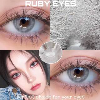 Kính Áp Tròng RUBYEYES (Xám Khói Mã HA90-5 cận 0 độ ) Silicone Hydrogel Tặng Kèm Khay Gương Dụng Cụ