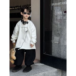 AOTR23_2 Áo Thun Dài Tay Bé Gái Bé Trai Cotton 100%, Rách Phong Cách Hàn Quốc Thông Thoáng, Thấm Hút Mồ Hôi