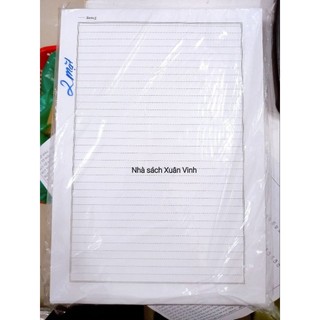 Tập 20 tờ giấy a4 kẻ ngang 1 mặt/2 mặt 70gsm - set 20 tờ giấy soạn bài, viết bệnh án, viết thư có khung kẻ và số trang