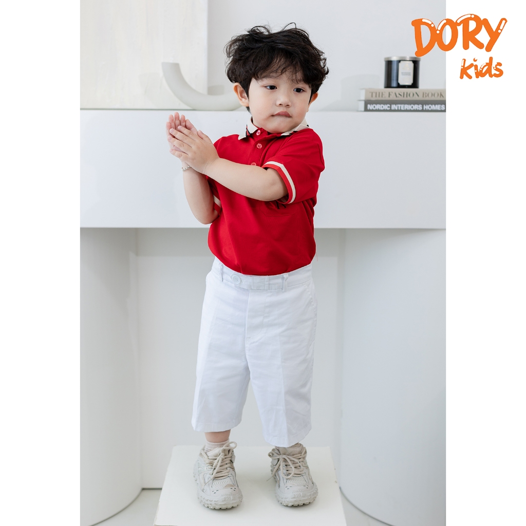 Quần kaki quần jeans cho bé trai DORYKIDS quần short chất liệu kaki cao cấp lưng thun co giãn kèm đai quần tây có nút Q1