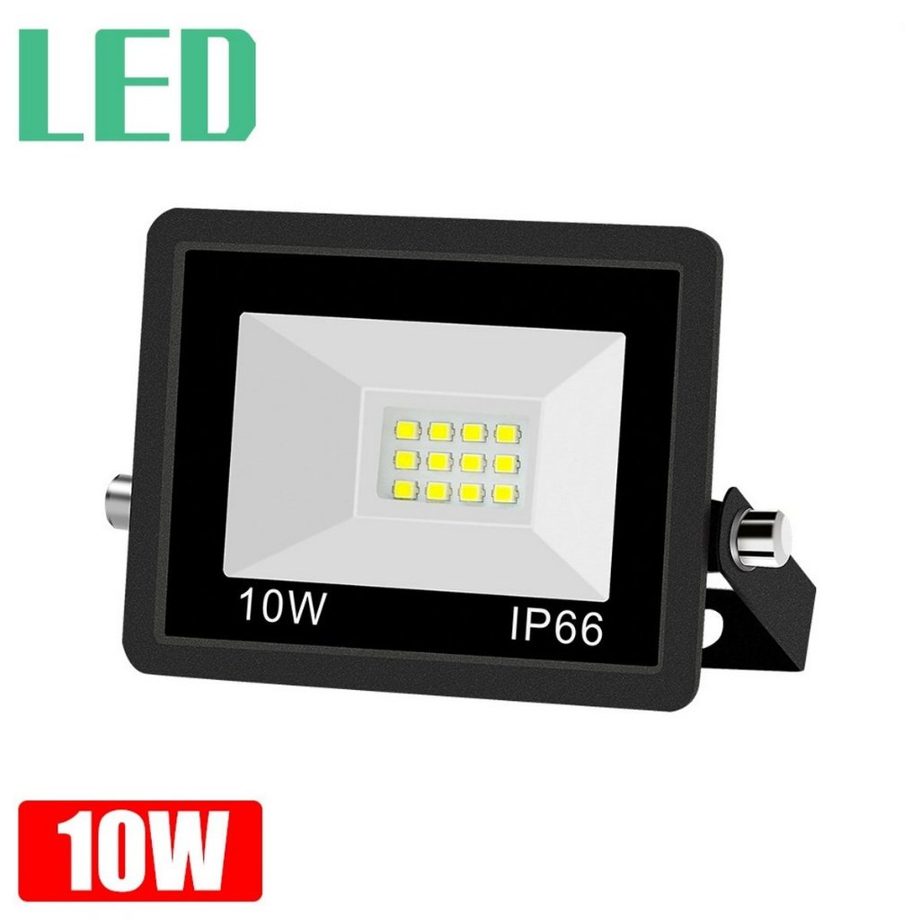 Đèn Pha 12 Led 10W Siêu Sáng Chống Nước IP66 Hạt Smd Lắp Ngoài Trời Xoay 180 Độ