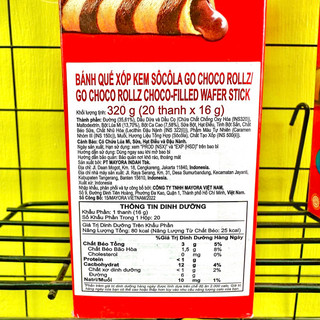 Bánh quế kem socola Go Choco Rollz 280g