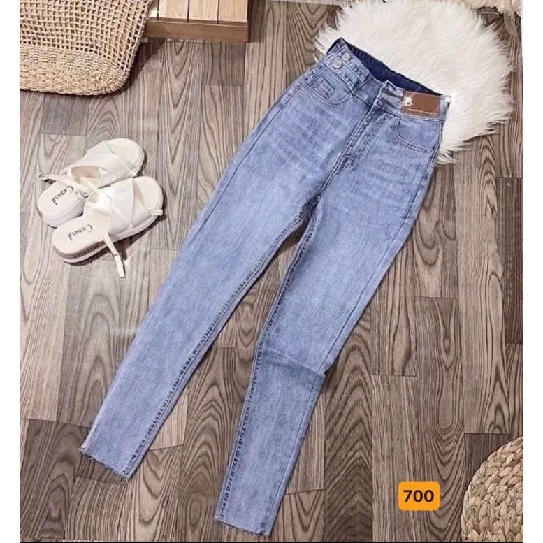 Quần jean nữ rách lưng cao skinny ôm dáng, quần bò nữ đẹp chất jeans co giãn  thời trang A-T Fashion - MQ700