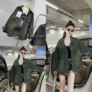 Áo khoác bò jeans nữ dáng thụng mẫu mới
