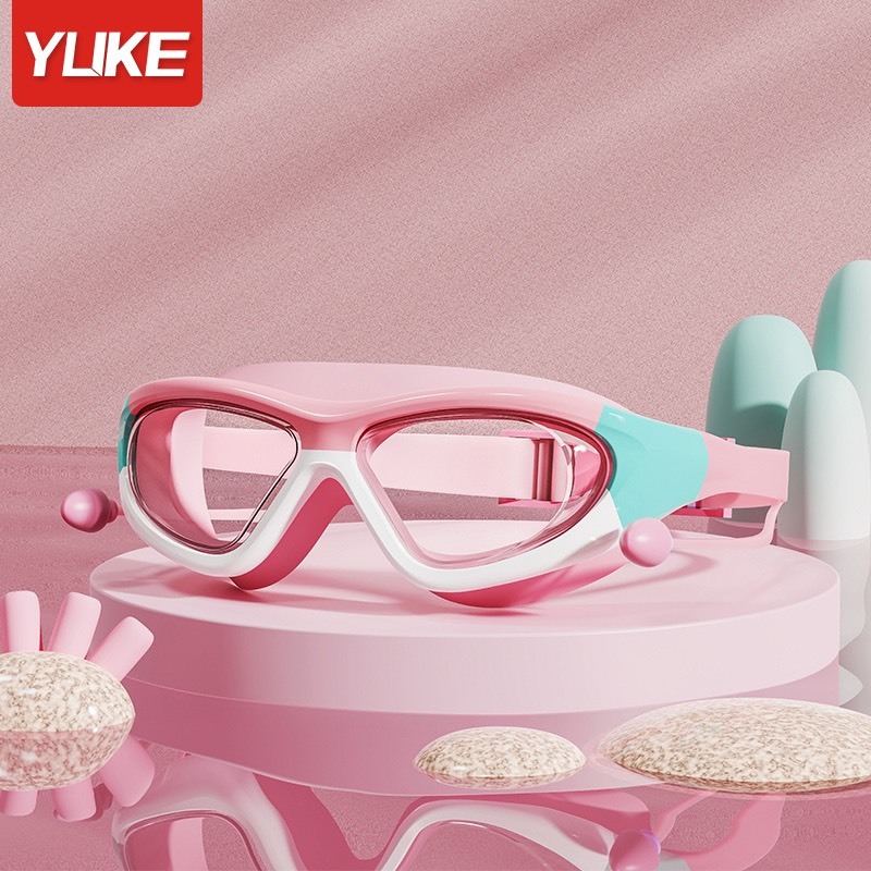 Kính bơi trẻ em kèm nút bịt tai khóa sau tiện lợi mắt kính HD bảo vệ mắt chống sương mù phù hợp bé từ 1-10 tuổi