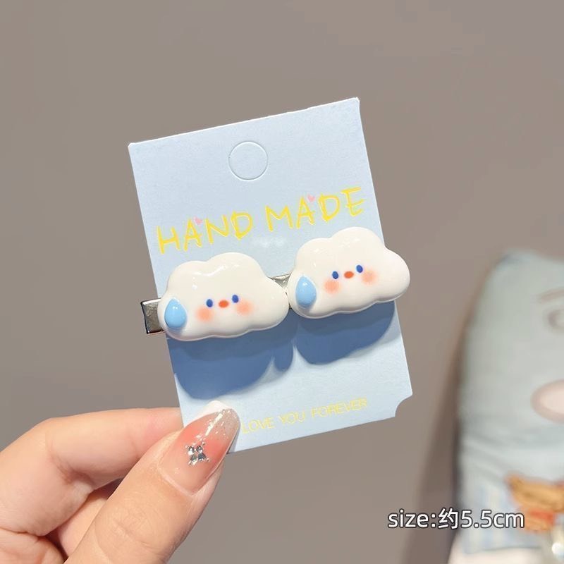 Kẹp Tóc Hình Đám Mây / Ngôi Sao Màu Sắc Dễ Thương Phong Cách Hàn Quốc