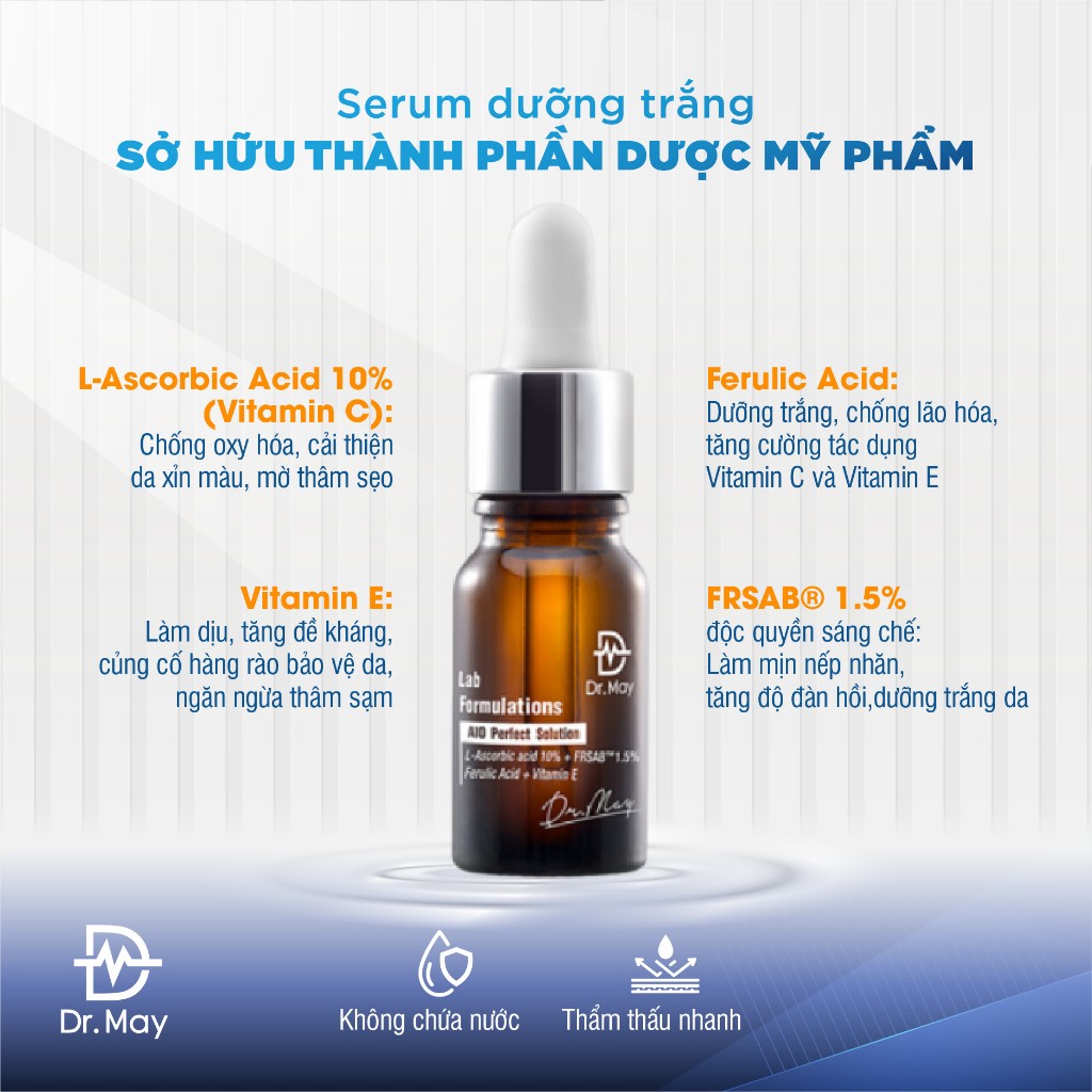 Tinh chất Dr.May AIO dưỡng trắng da mờ thâm nám Dr May AIO Perfect Solution 10ml