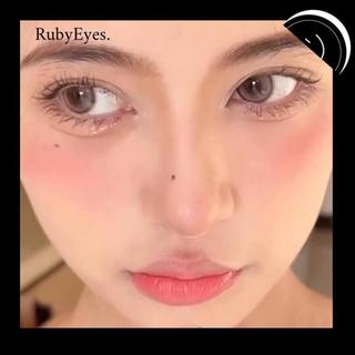Kính Áp Tròng RUBYEYES ( Nâu phủ bóng HC5-1 cận 0 độ ) Silicone Hydrogel Tặng Kèm Khay Gương Dụng Cụ