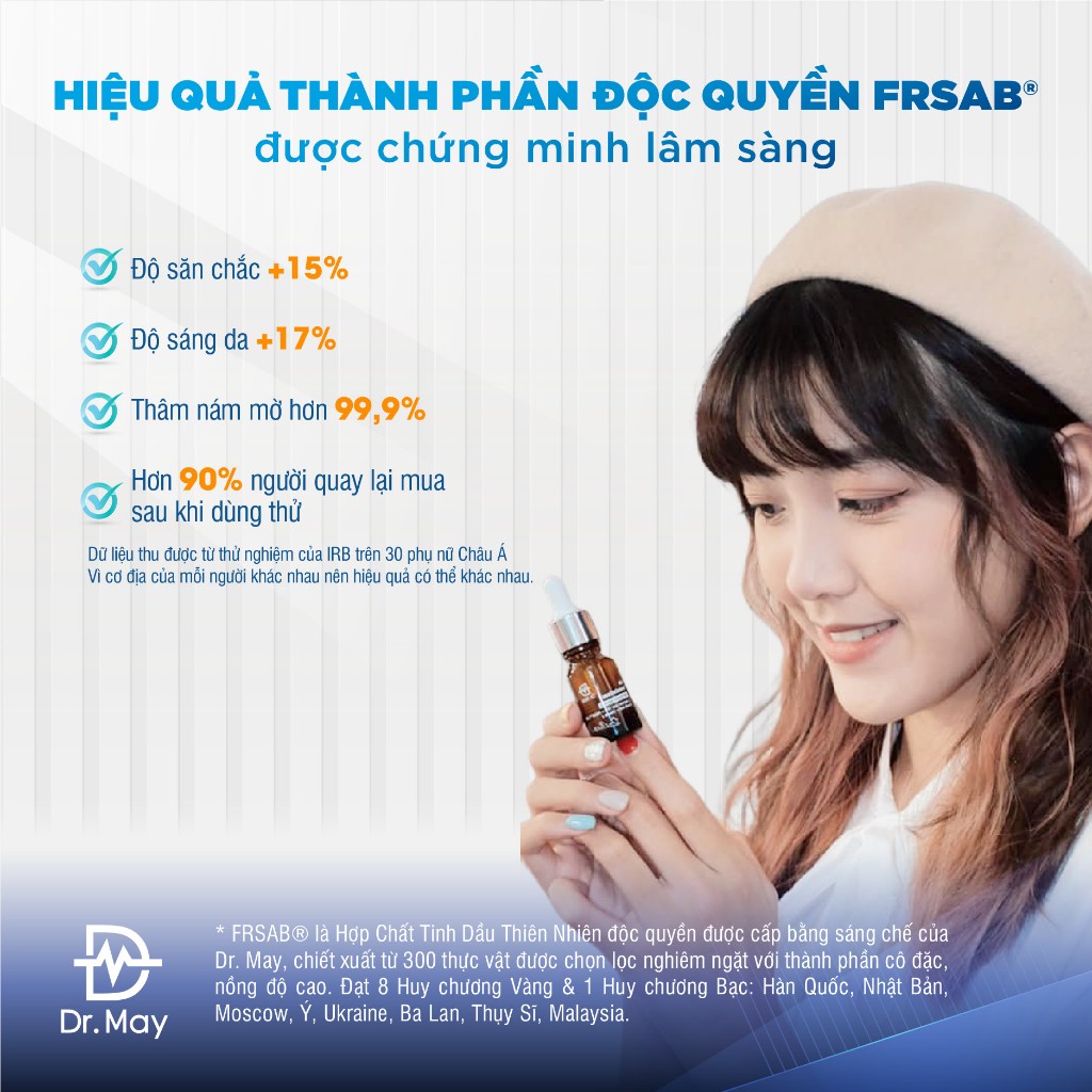 Tinh chất Dr.May AIO dưỡng trắng da mờ thâm nám Dr May AIO Perfect Solution 10ml