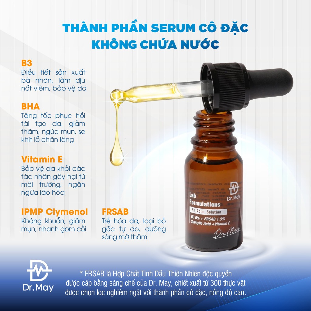 Tinh chất Dr.May B3 giảm mụn dầu nhờn 10ml