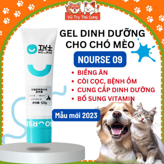 (Mẫu mới nhất) Gel dinh dưỡng cho Chó Mèo biếng ăn Nourse 09, mượt lông da