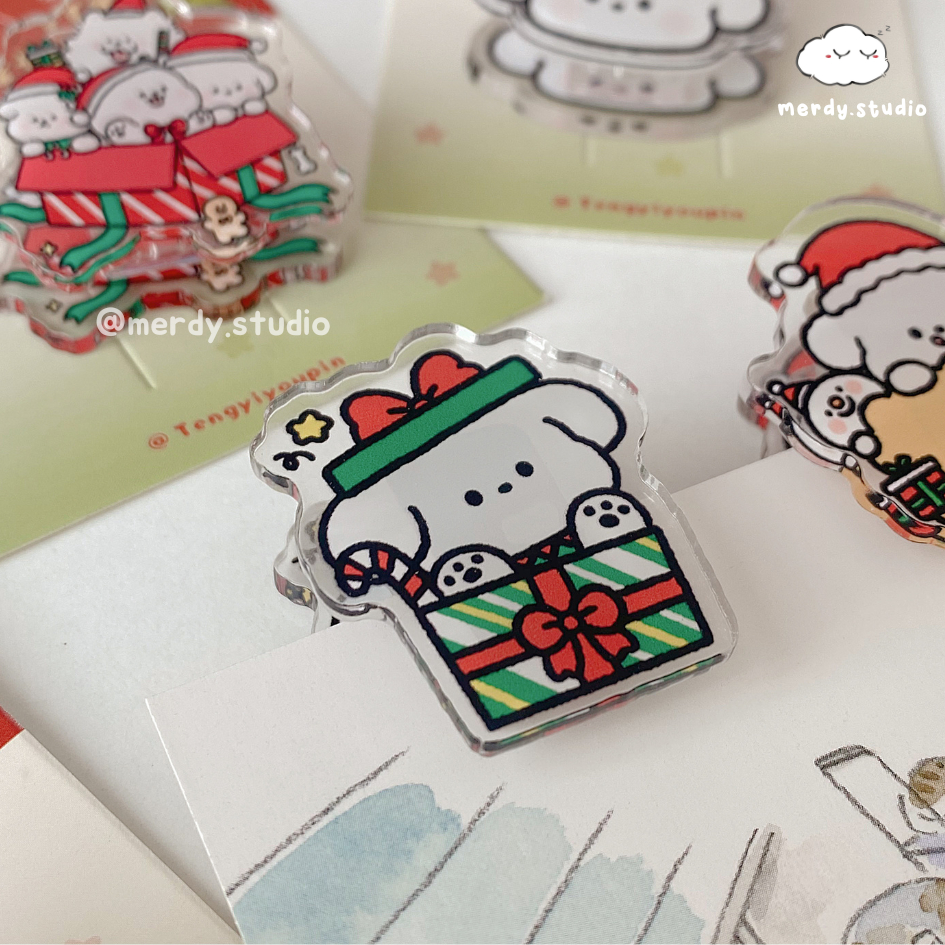 Kẹp giấy acrylic Noel Giáng Sinh Doggo