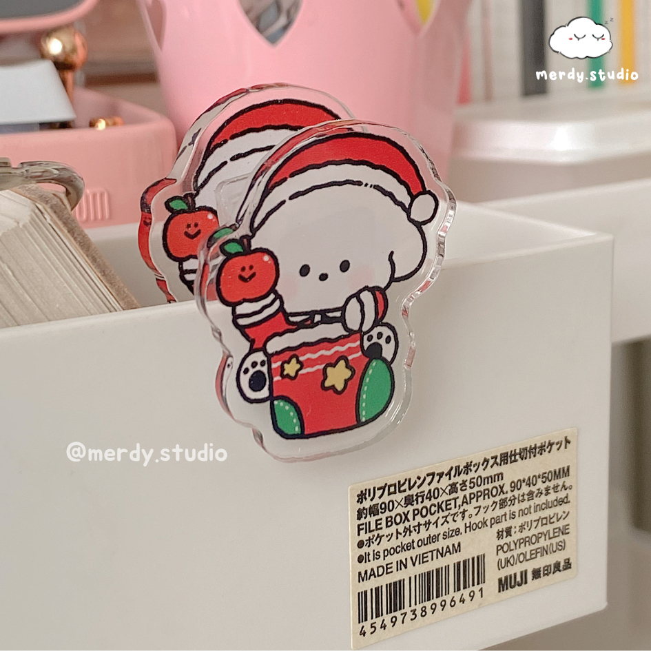 Kẹp giấy acrylic Noel Giáng Sinh Doggo