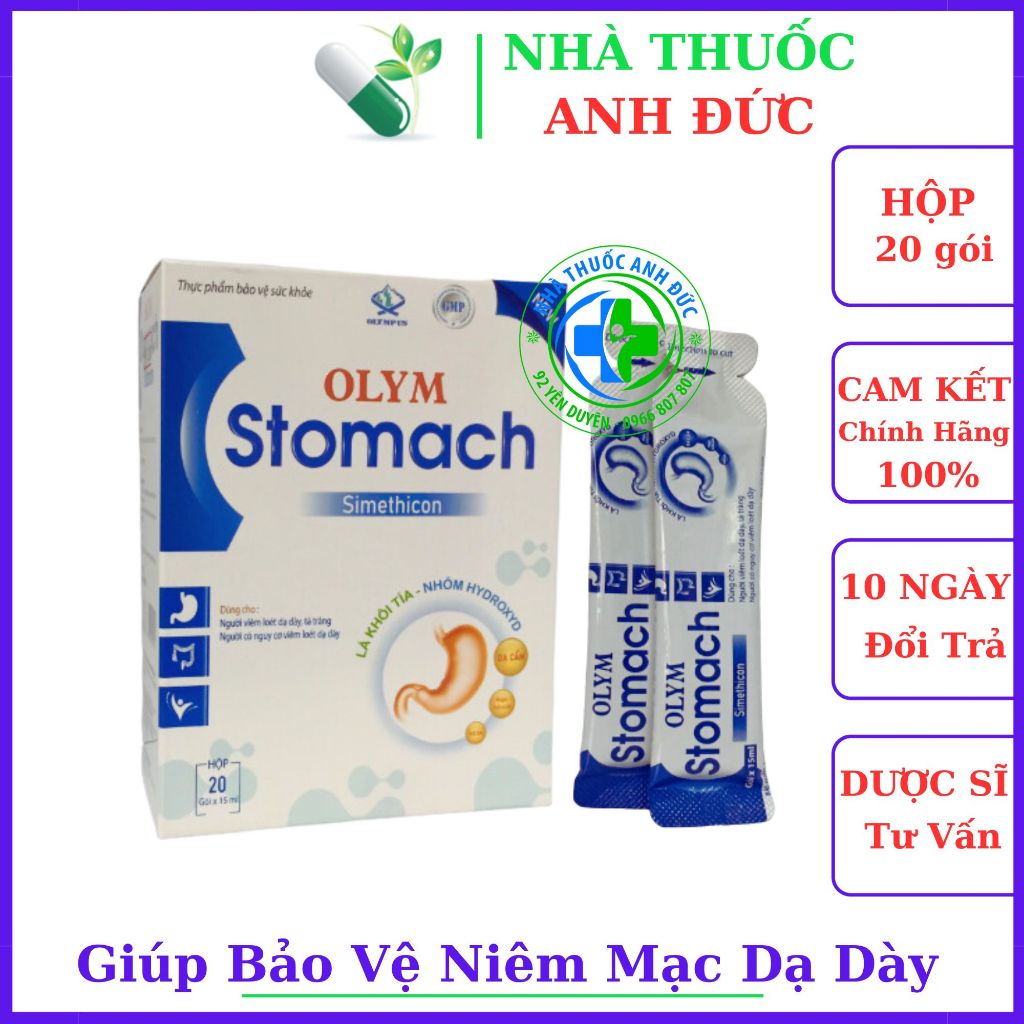 Gel OLYM Stomach Hỗ trợ giảm acid dịch vị, bảo vệ niêm mạc dạ dày, giảm nguy cơ viêm loét dạ dày, tá