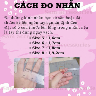 Nhẫn titan đá chéo kiểu