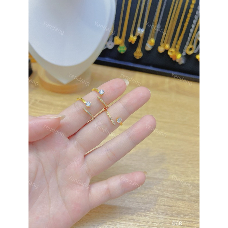 Nhẫn titan đá chéo kiểu