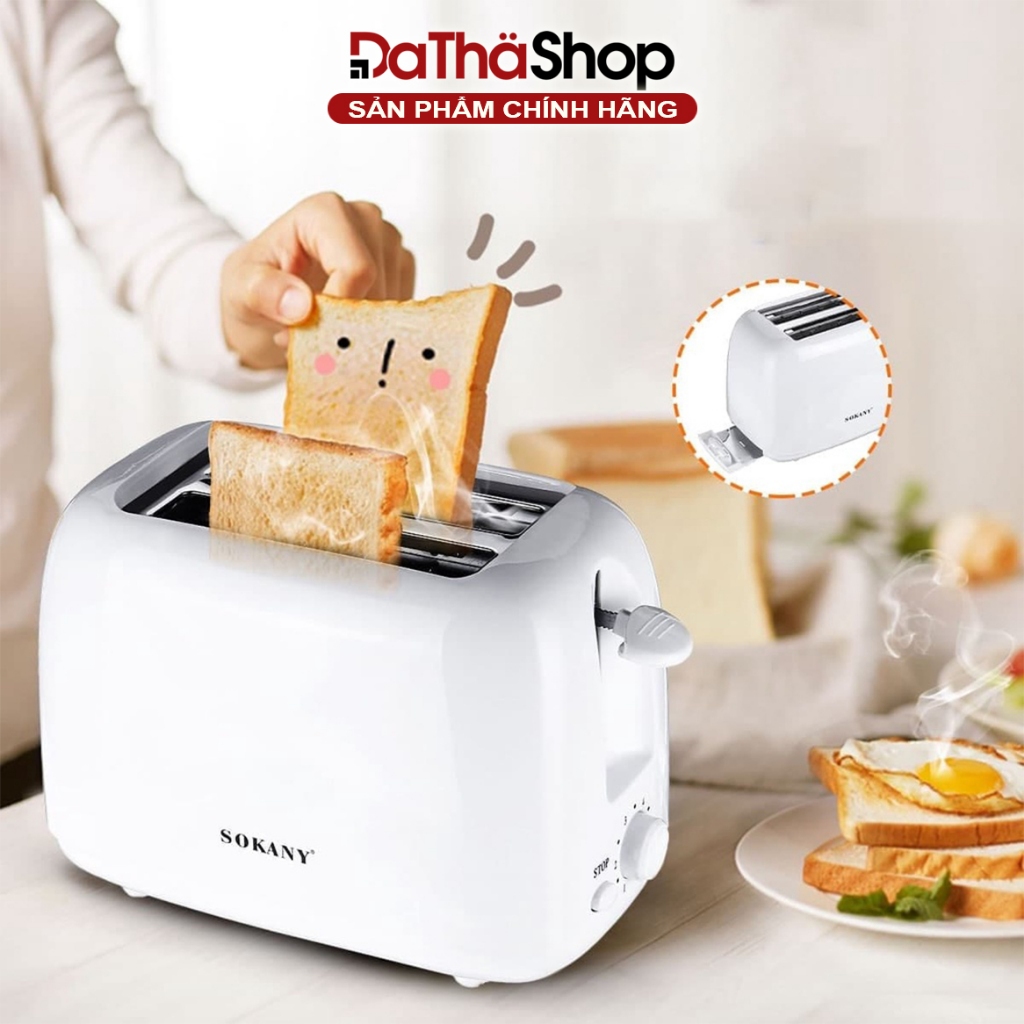 Máy Nướng Bánh SOKANY Công Suất 700W Hẹn Giờ, Tự Động Nảy Bánh Khi Hết Thời Gian Cài Đặt