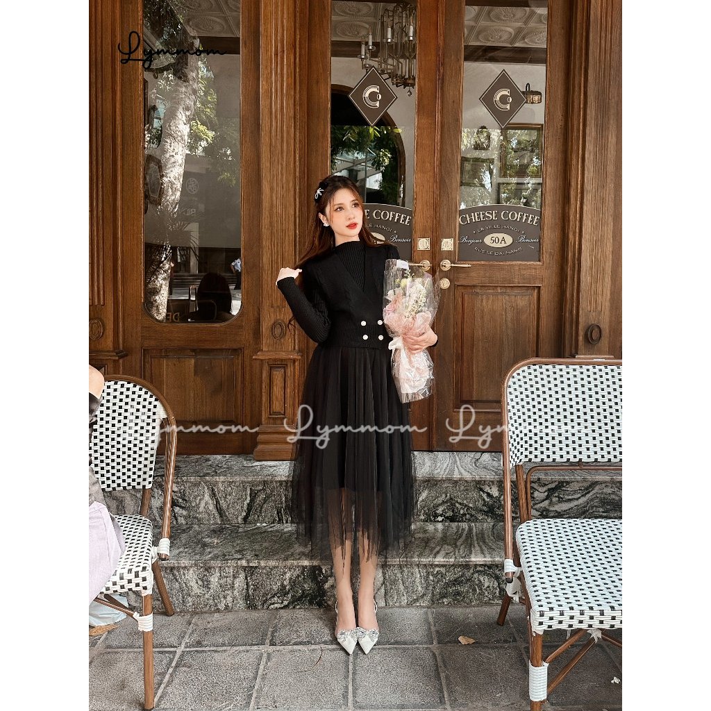 Set Đầm Bầu Len Kèm Áo Khoác Cardigan Chất Liệu Cao Cấp Mềm Mại Thoải Mái Không Dặm Ngứa VL008