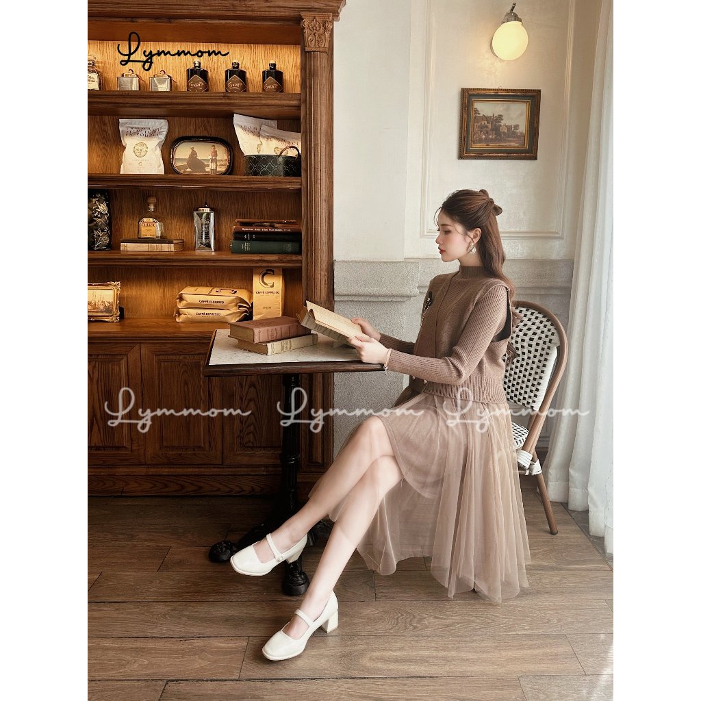 Set Đầm Bầu Len Kèm Áo Khoác Cardigan Chất Liệu Cao Cấp Mềm Mại Thoải Mái Không Dặm Ngứa VL008