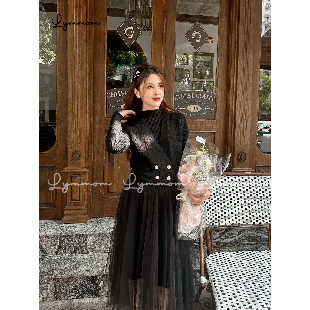 Set Đầm Bầu Len Kèm Áo Khoác Cardigan Chất Liệu Cao Cấp Mềm Mại Thoải Mái Không Dặm Ngứa VL008